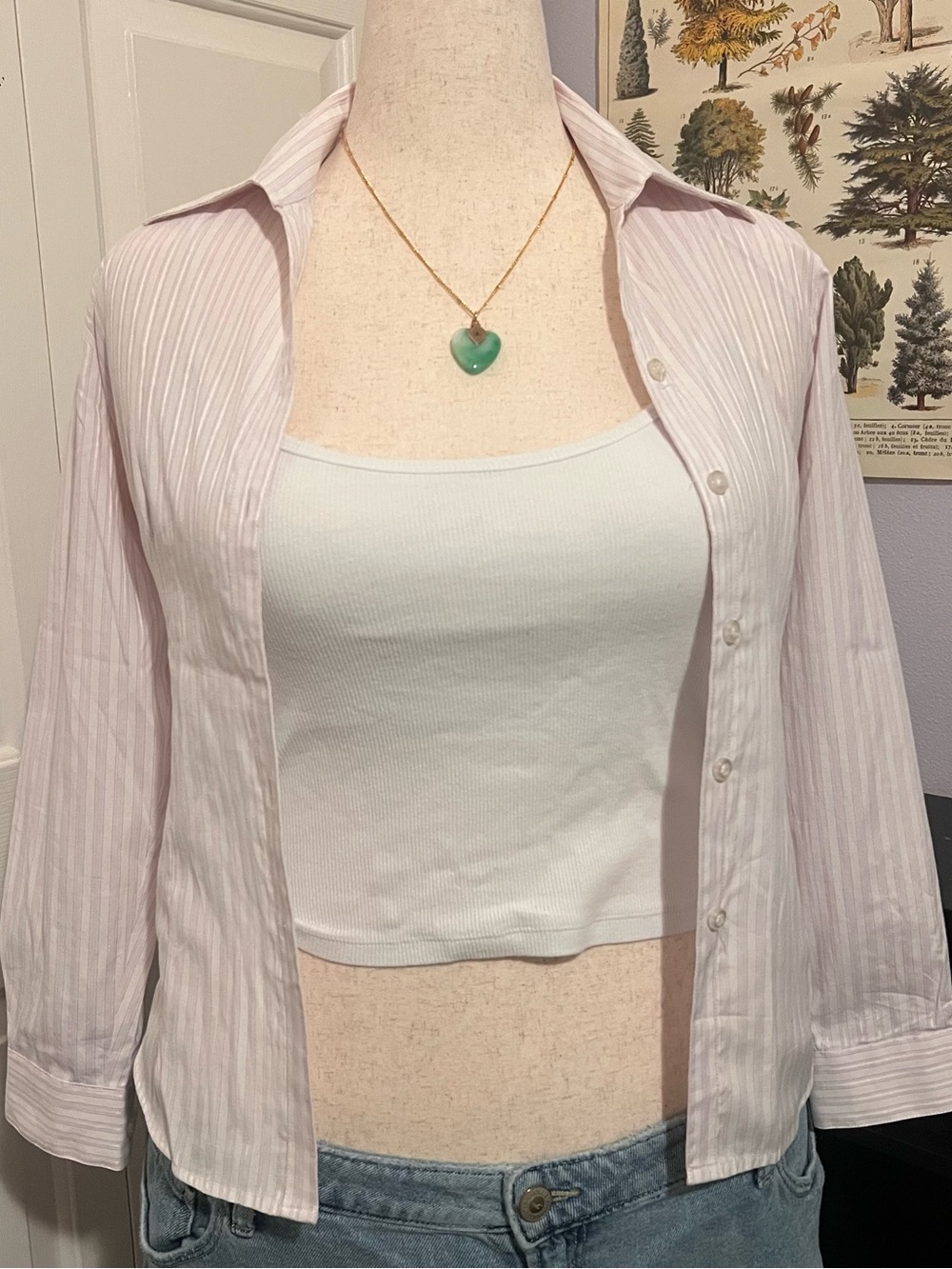 Light Pink Striped Button-Up Shirt